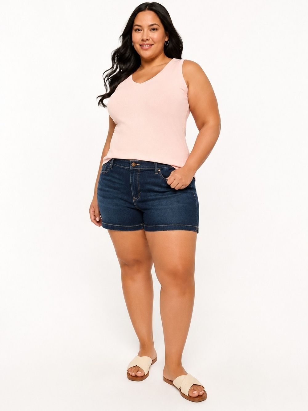 NWT Lane Bryant Mid Rise Mid Shorts Flex Magic Waistband Plus Size 38x40